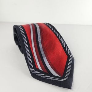 COCKTAIL COLORS Red & Black Silk Tie.